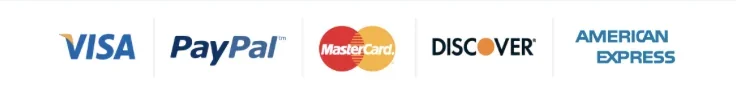 Accepted cards: Visa, Mastercard, Discover, American Express